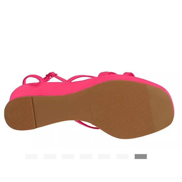 Womens Madden Girl Bright Pink Paten Wedge Size 10 - Picture 4 of 9